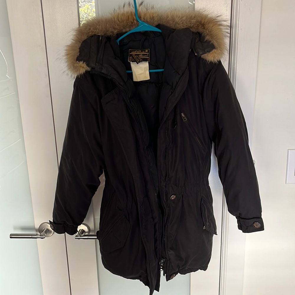 Eddie Bauer Fur Hood Trim Goose Down Parka Jacket